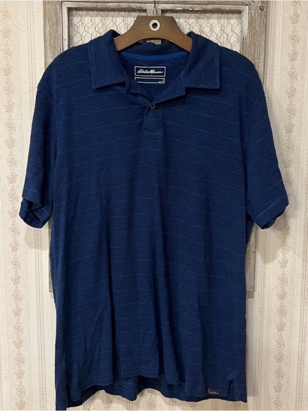 Eddie Bauer Men's Navy Short-Sleeve Polo Shirt